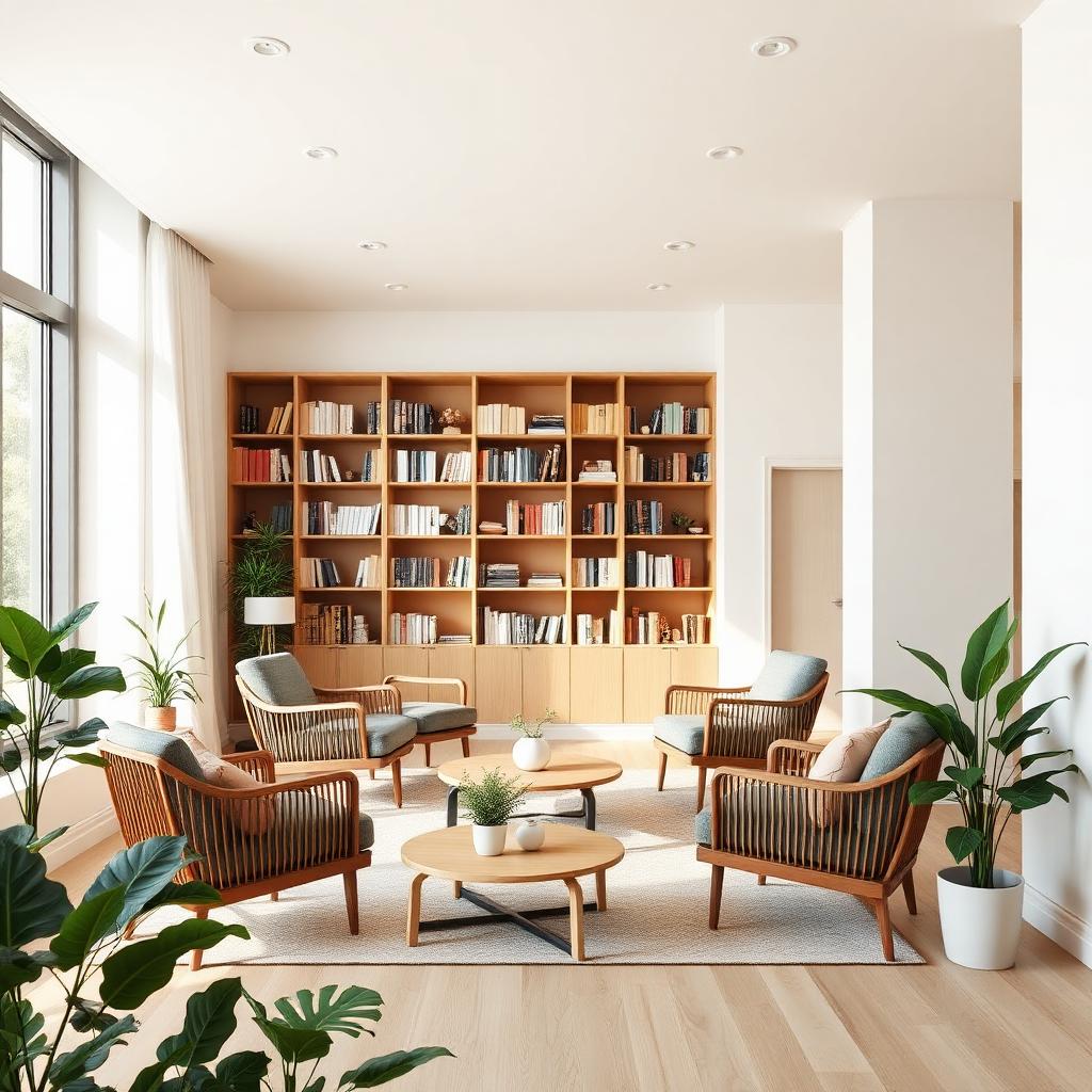 Ambiente de leitura do condomínio